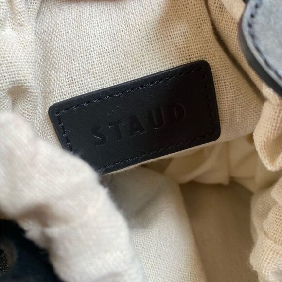 NWT Staud flora basket bag black leather laser cut top handle purse $325 - Picture 16 of 16